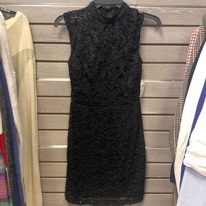 Black lace mini dress